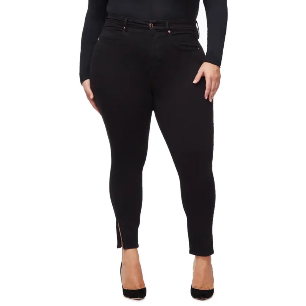 Good American Good Waist Crop Side Slit Jeans